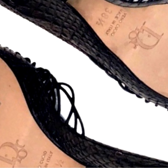 Dior John Galliano Vintage Black Python Embellished Charm Sandal Platform Heels - Picture 4 of 14